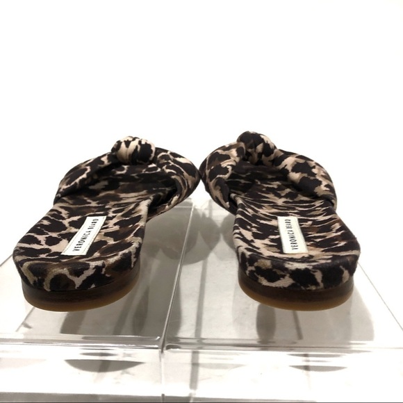 Veronica Beard Sandals Etra Knotted Leopard Flat Mule Sandals Slippers Sz 6.5 - Picture 6 of 11